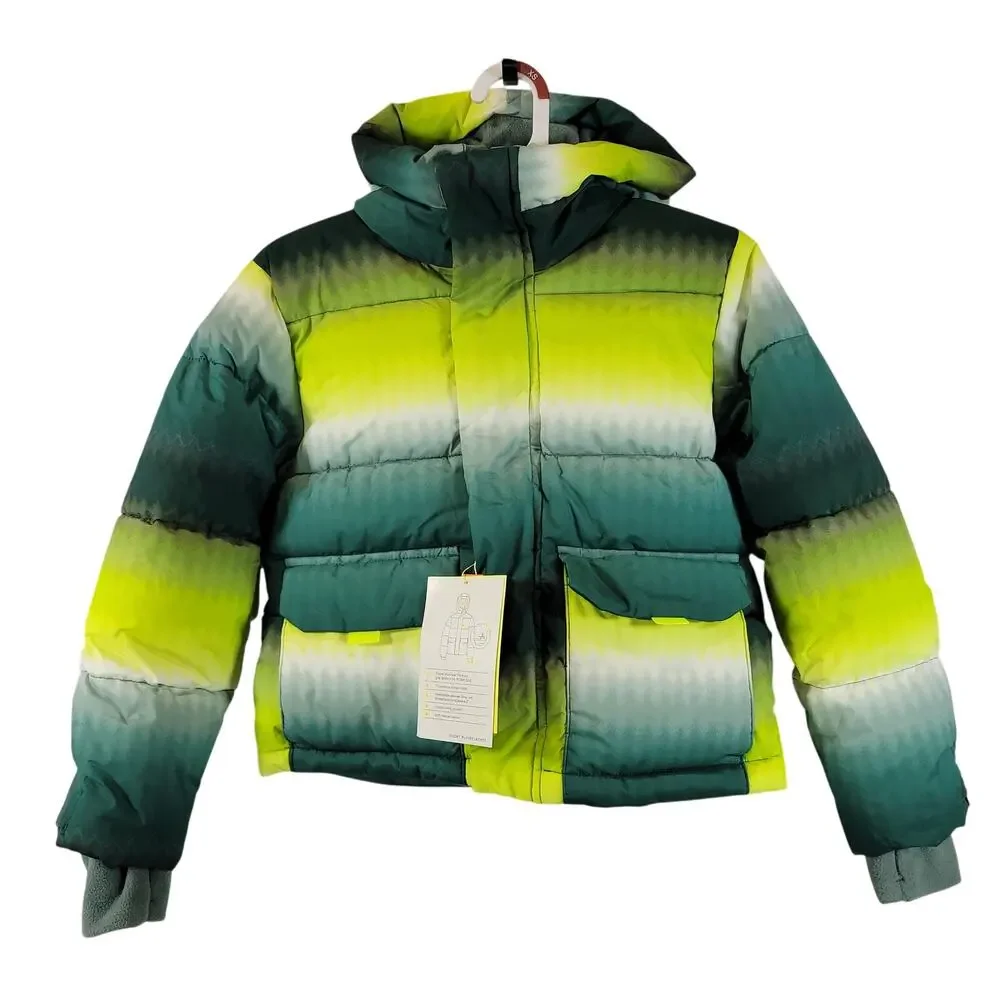 All In Motion Kids Multi-color Cold Weather Puffer Jacket, Sz S (6/7), NWT
